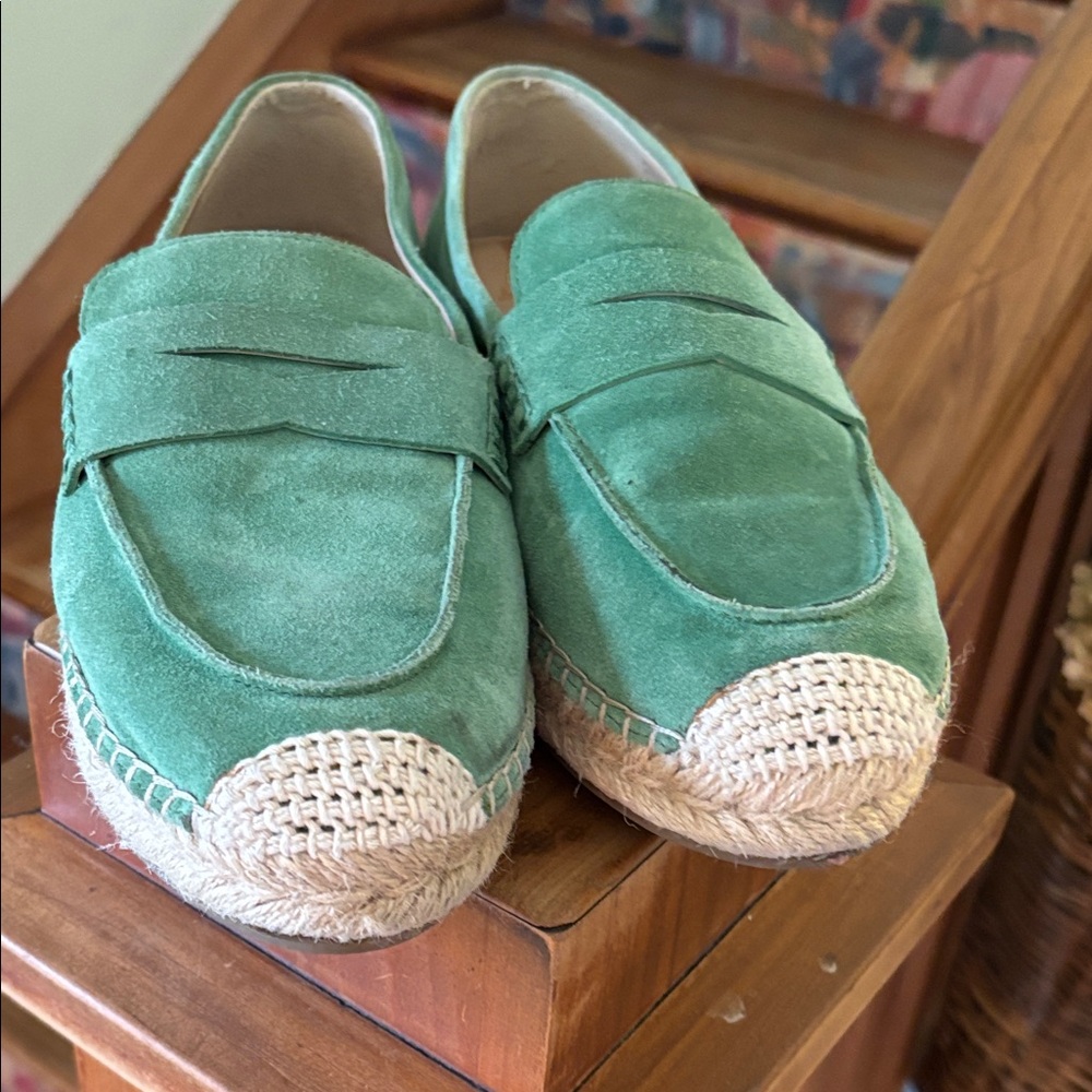 Sam Edelman green Suede Loafers